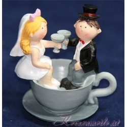 Tortenfigur Brautpaar im Tasse Tortenfiguren